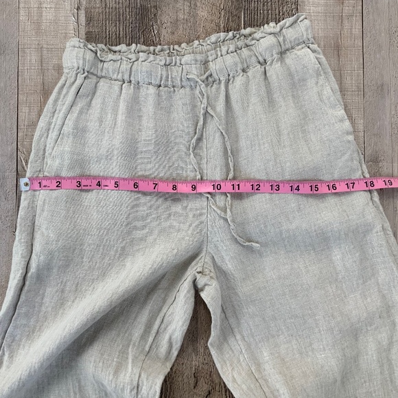J Crew Flax Linen Soleil Pants Elastic Drawstring Waist SZ XS - Picture 13 of 13